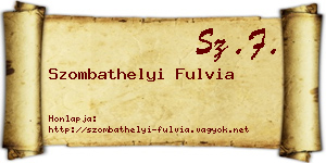 Szombathelyi Fulvia névjegykártya